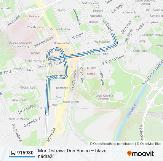 915980 Bus Line Map
