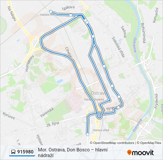 Автобус 915980: карта маршрута