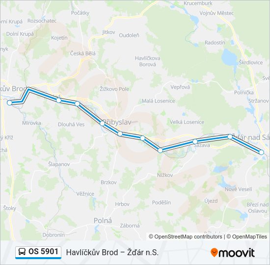 Автобус OS 5901: карта маршрута