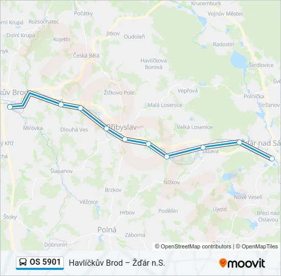 Автобус OS 5901: карта маршрута
