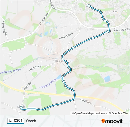 X301 Bus Line Map