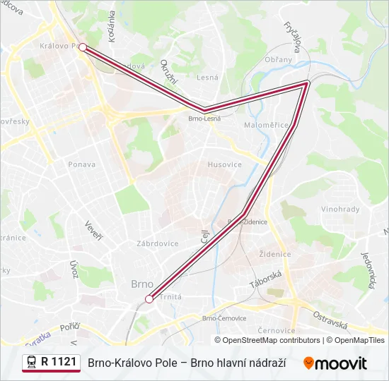R 1121 Train Line Map