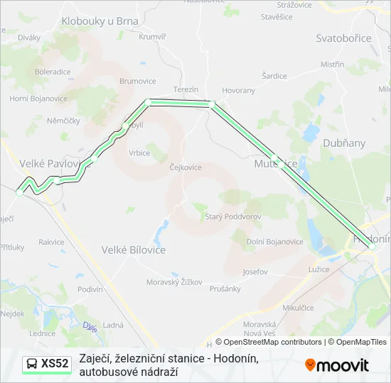 XS52 Bus Line Map