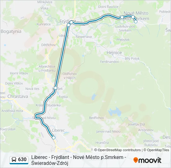 Автобус 630: карта маршрута