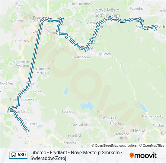 Автобус 630: карта маршрута