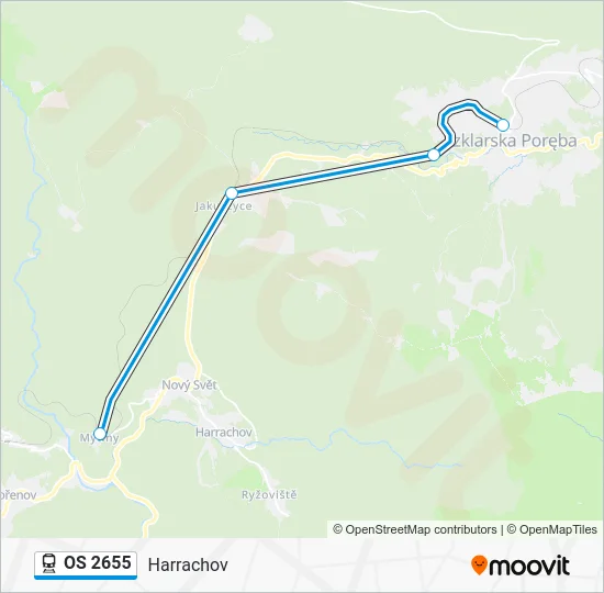 Поезд OS 2655: карта маршрута
