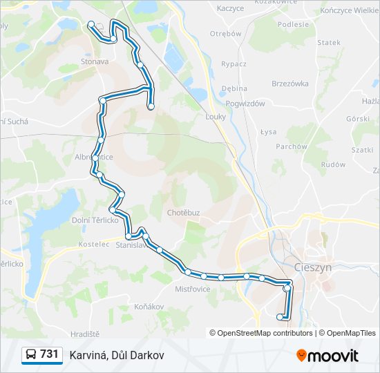 Автобус 731: карта маршрута