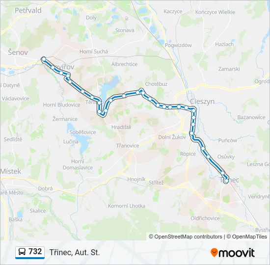 732 Bus Line Map