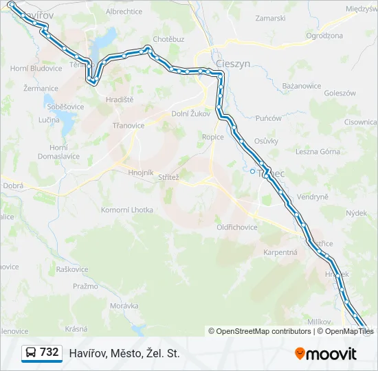 732 Bus Line Map