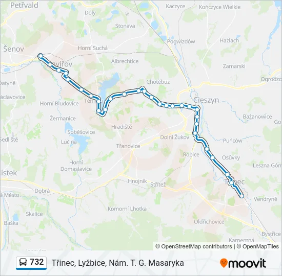 732 Bus Line Map