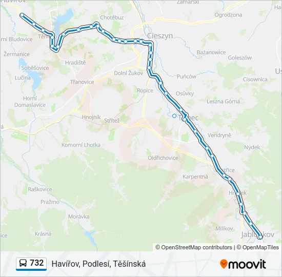 732 Bus Line Map