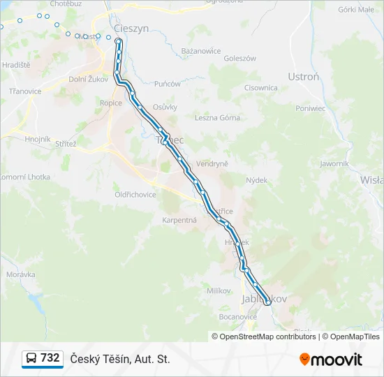 Автобус 732: карта маршрута