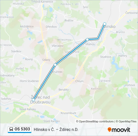 Автобус OS 5303: карта маршрута