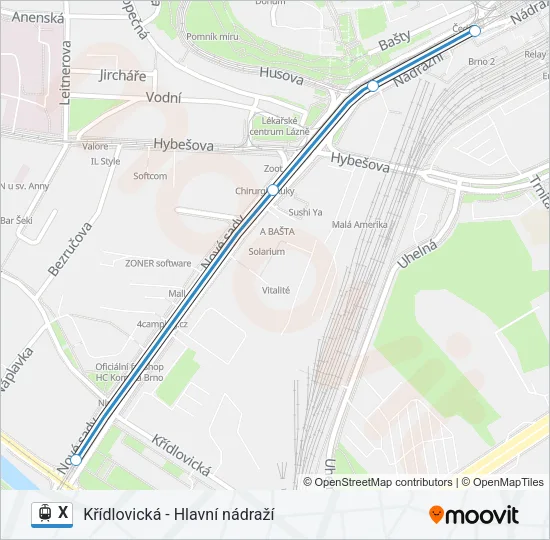 X Light Rail Line Map