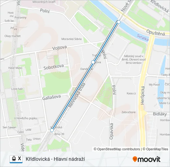X Light Rail Line Map