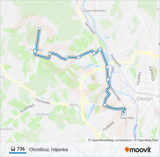 736 Bus Line Map