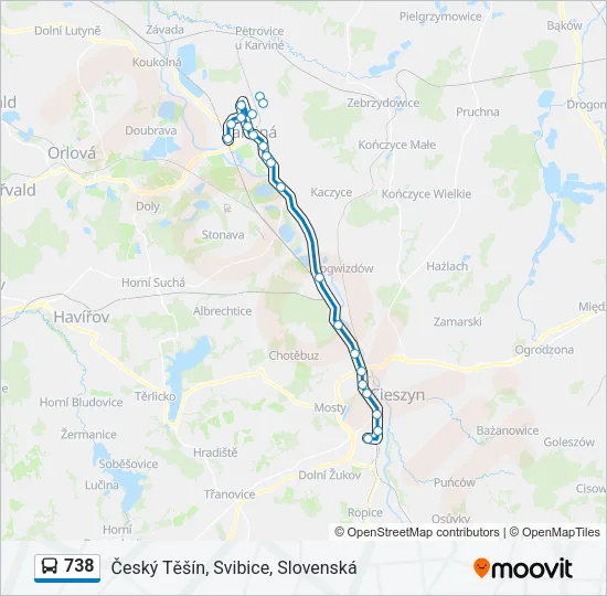738 Bus Line Map
