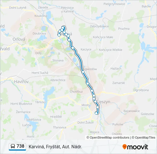 738 Bus Line Map
