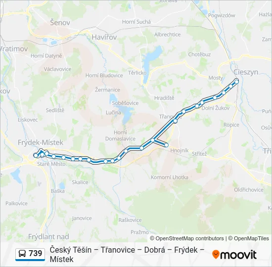 Автобус 739: карта маршрута