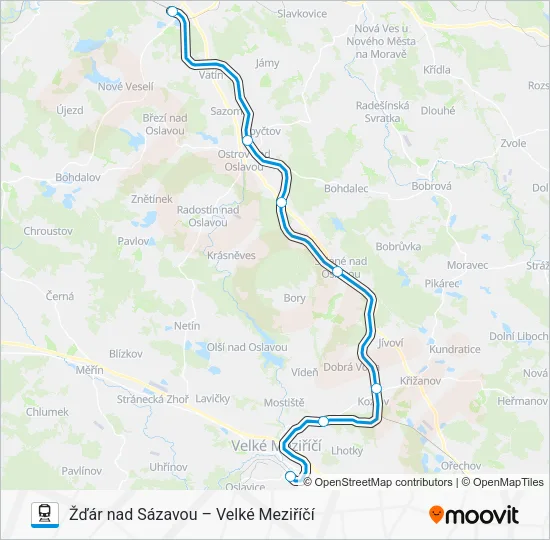 Поезд OS 24915: карта маршрута