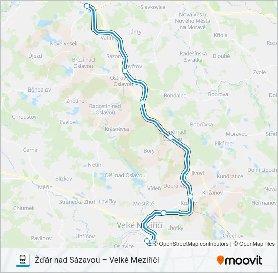 Поезд OS 24927: карта маршрута
