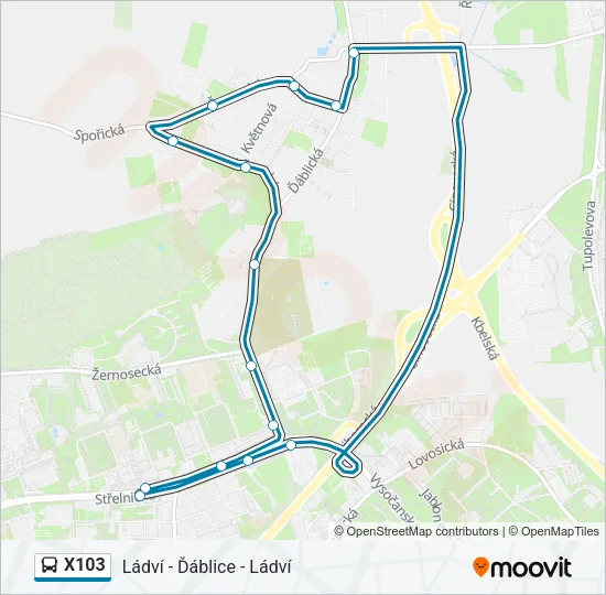 X103 Bus Line Map