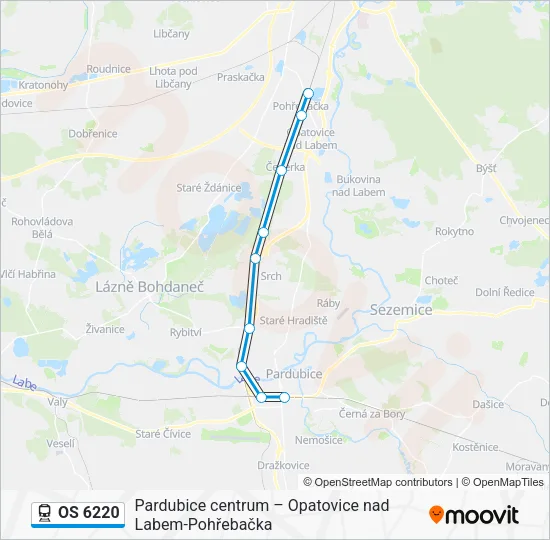 Поезд OS 6220: карта маршрута