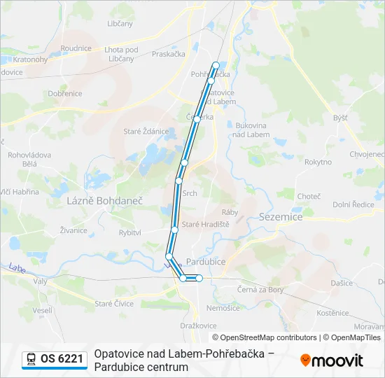 Поезд OS 6221: карта маршрута