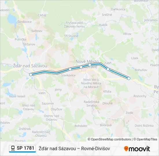 Поезд SP 1781: карта маршрута