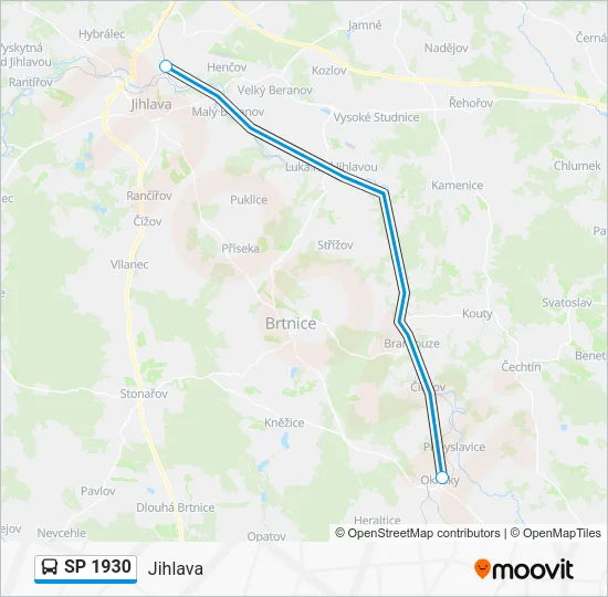 Автобус SP 1930: карта маршрута