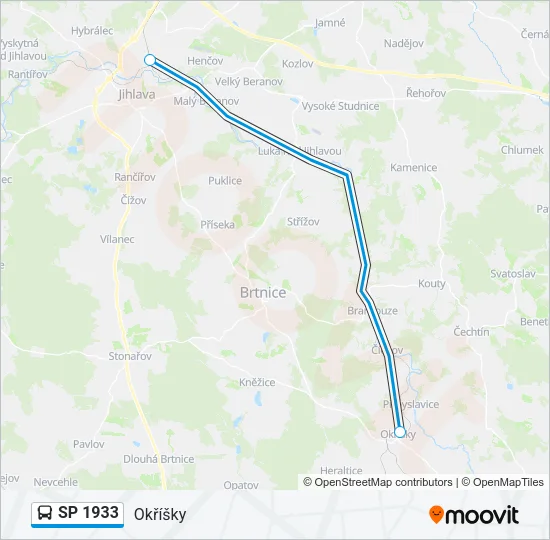 Автобус SP 1933: карта маршрута