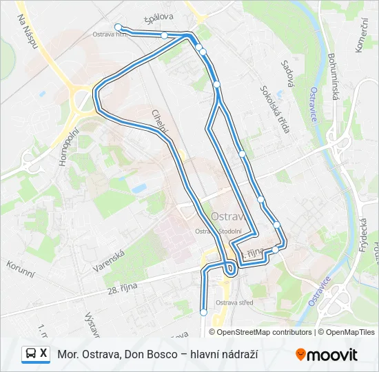 X Bus Line Map