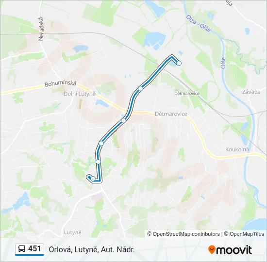 451 Bus Line Map