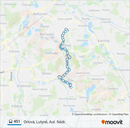 451 Bus Line Map