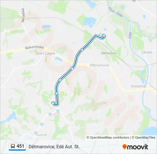 451 Bus Line Map