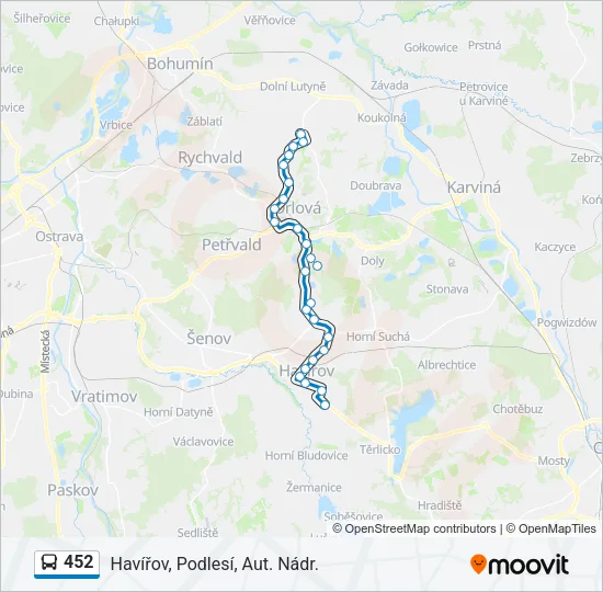 452 Bus Line Map