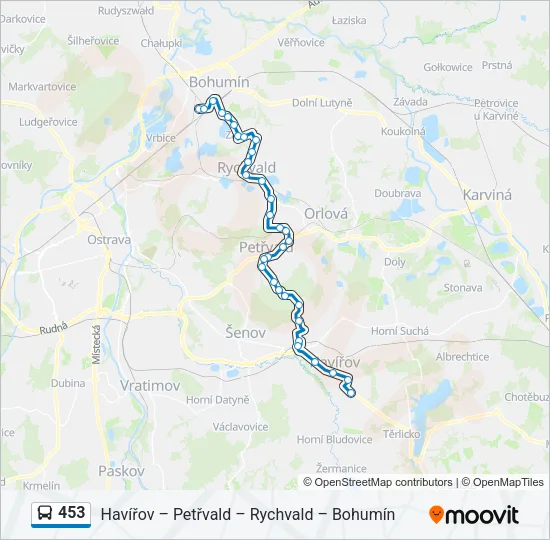 453 Bus Line Map