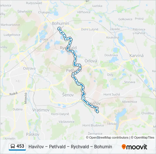 453 Bus Line Map