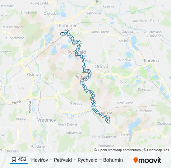 453 Bus Line Map