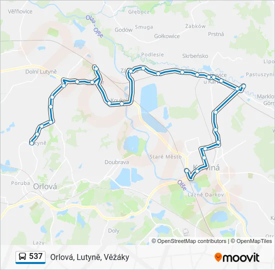 Автобус 537: карта маршрута