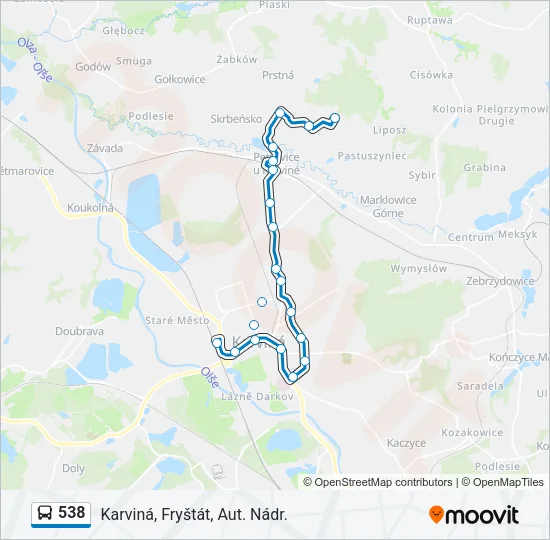 538 Bus Line Map