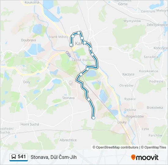 541 autobus Mapa linky