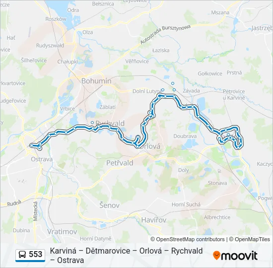 553 Bus Line Map