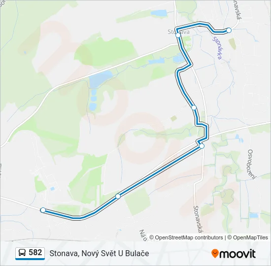 582 autobus Mapa linky