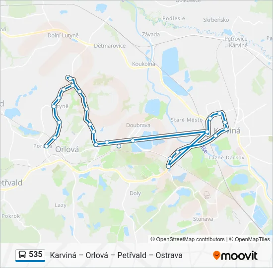 Автобус 535: карта маршрута