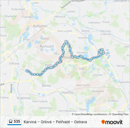 Автобус 535: карта маршрута