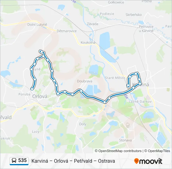 Автобус 535: карта маршрута