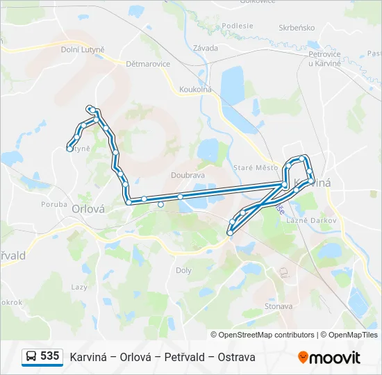 Автобус 535: карта маршрута