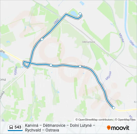 543 Bus Line Map