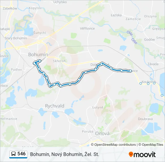 546 Bus Line Map